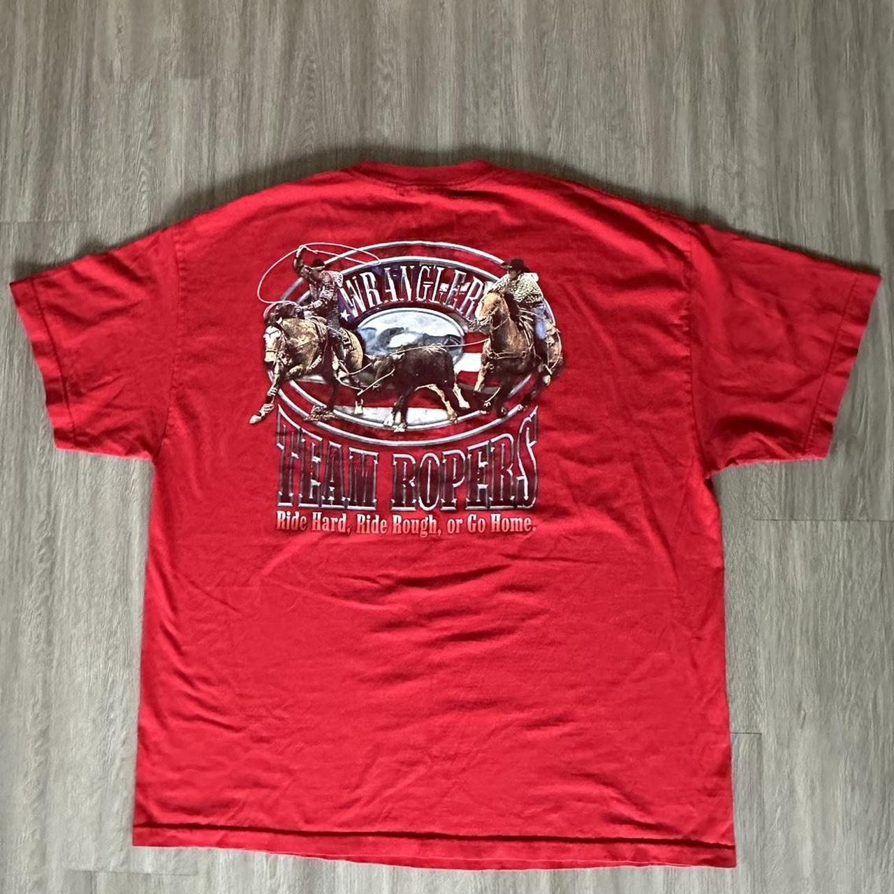 Vintage Wrangler Men's Team Roper Red Graphic T-Shirt