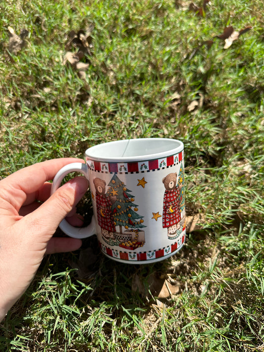 Vintage Christmas Bears Coffee Mug