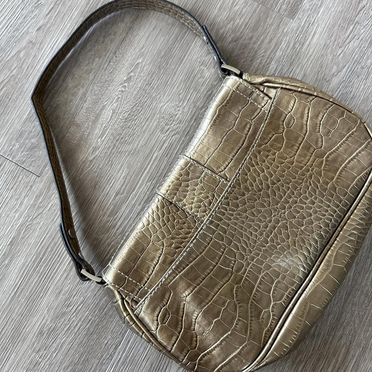 Vintage Crazy Horse by Liz Claiborne, Gold Reptile Skin Shoulder Purse