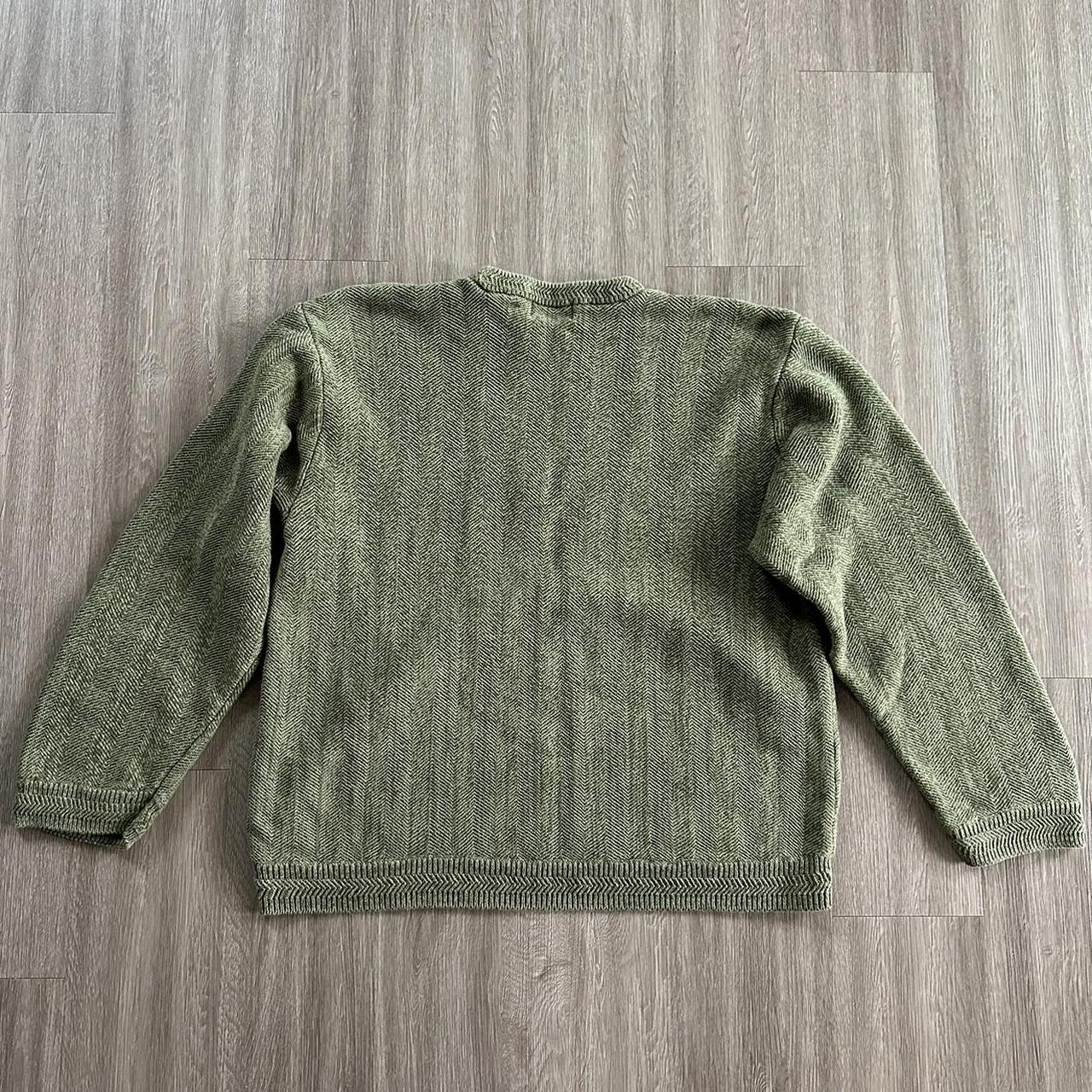 Champs Olive Green Herringbone 100% Cotton Sweater