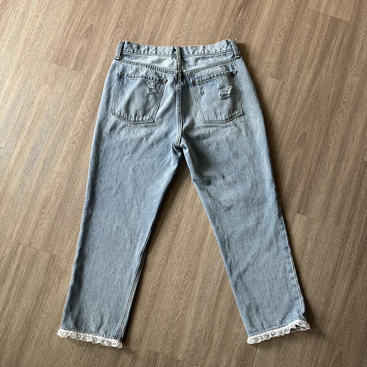 Upcycled Old Navy High Rise Slouchy Straight Jeans, Size 6