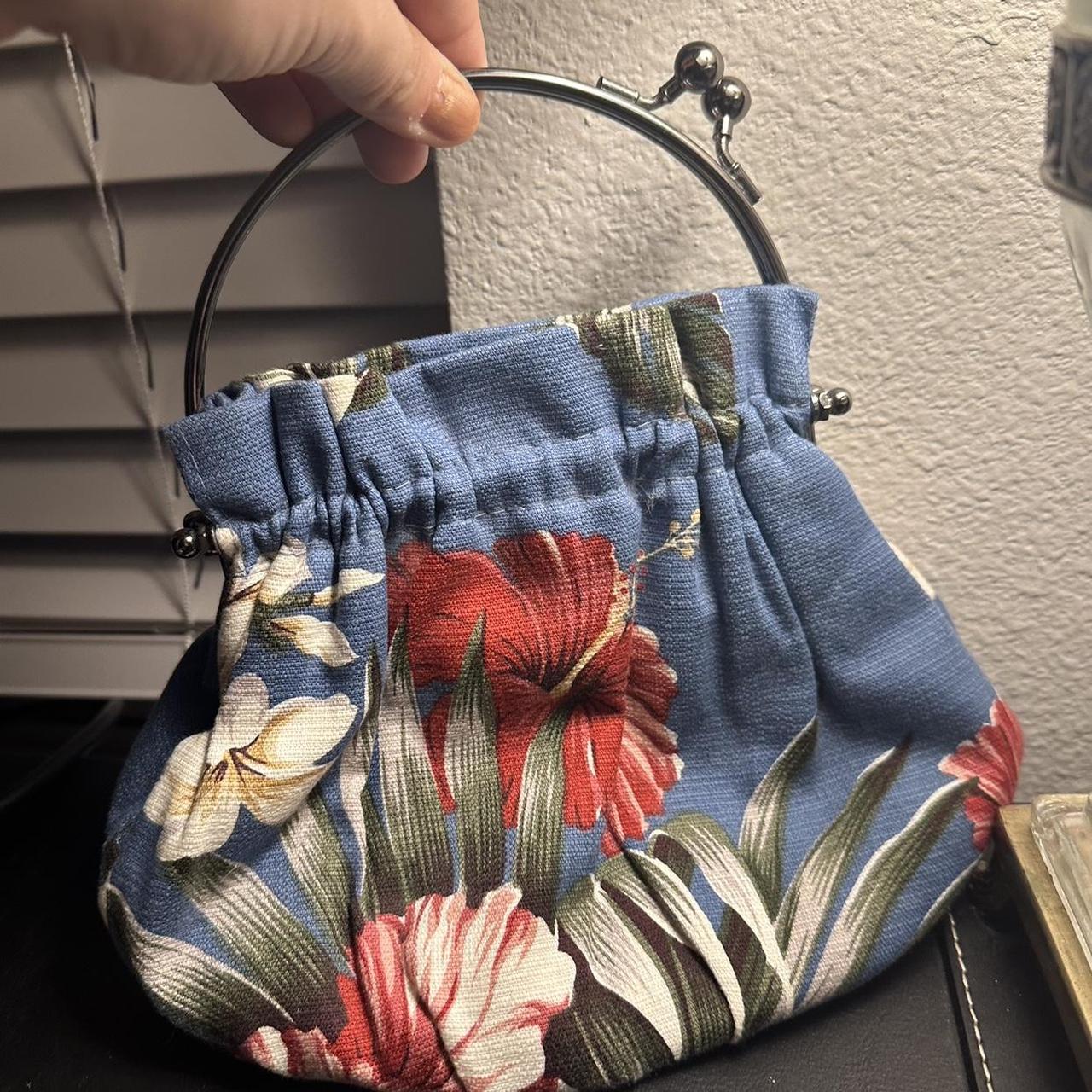 Vintage ABBA Hawaiian Hibiscus Flower Party Hand Bag